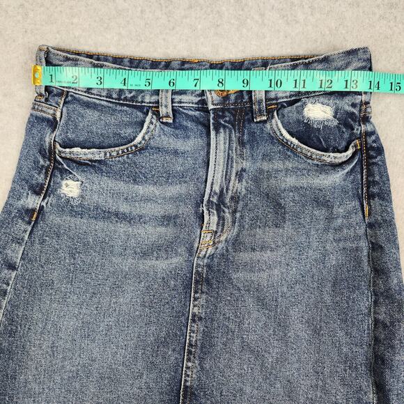 &denim Skirt Womens Size 4 Mini Distressed 27" Waist - Picture 6 of 7